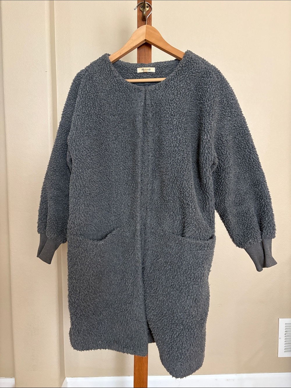 Madewell Cozy Long Sherpa Coatigan - Gray